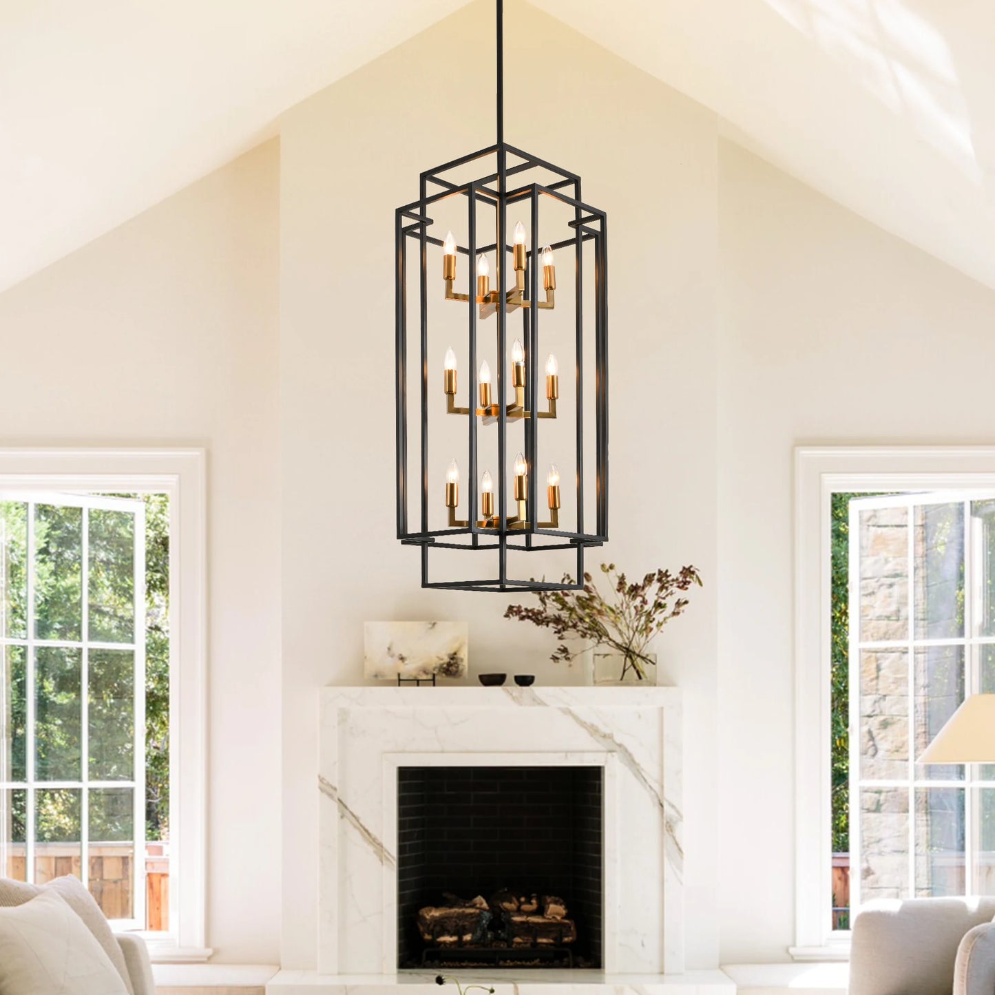 12-light Tiered Linear Chandelier