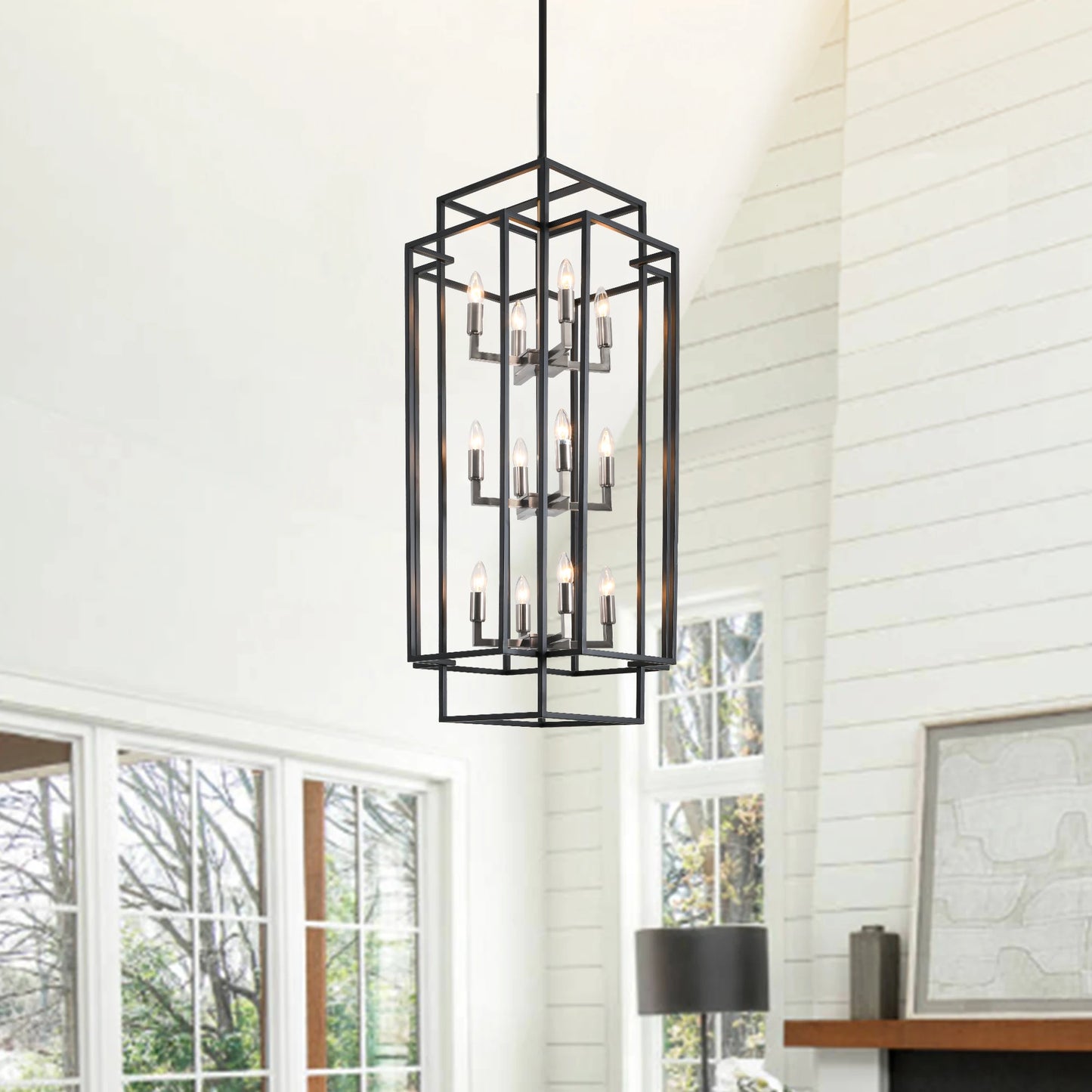 12-light Tiered Linear Chandelier