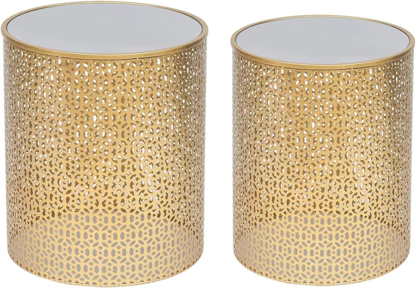 Gold Nesting Round Side End Tables