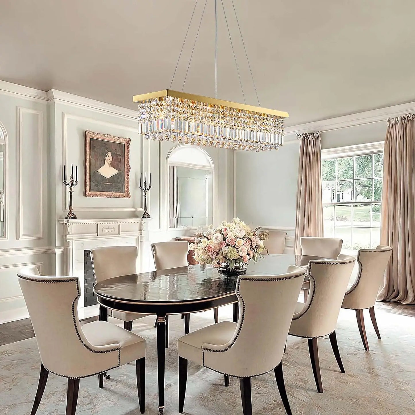 Modern Gold Crystal Chandelier