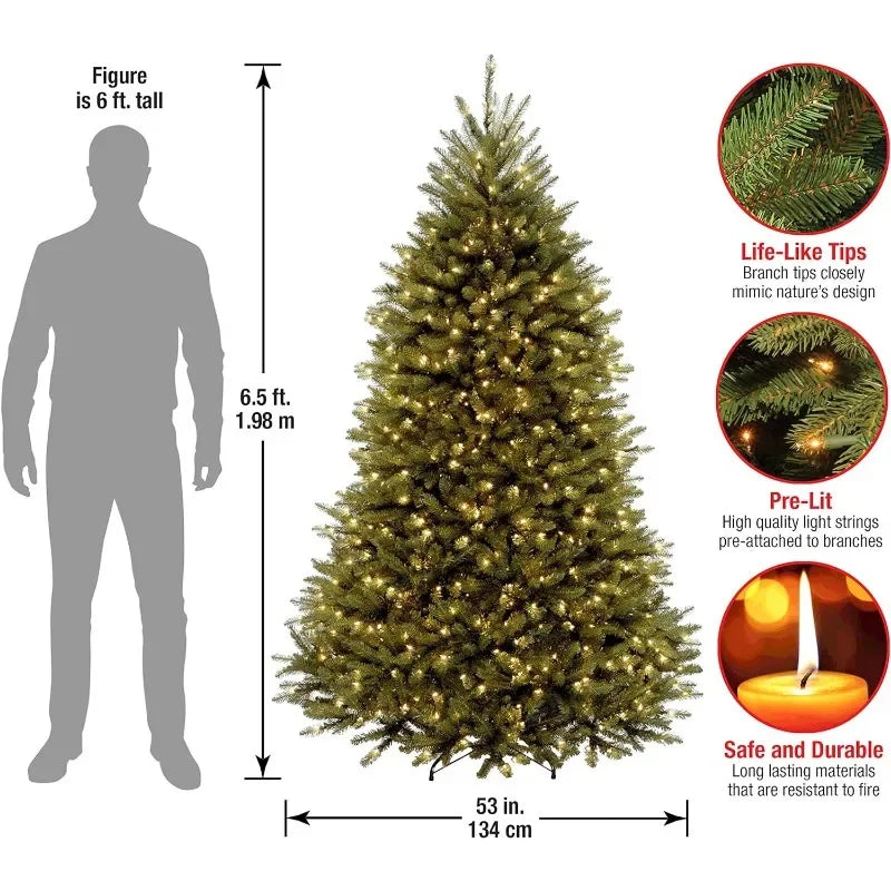 Pre-Lit Artificial Full Christmas Tree, Green