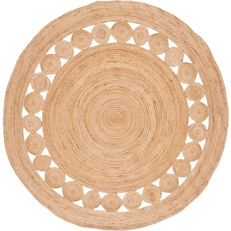 Natural Fiber Round l Handmade Boho Area Rug