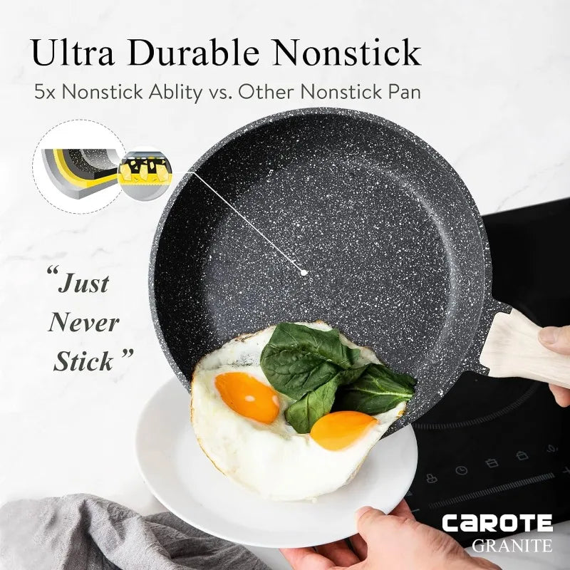 Nonstick Granite, 10 Pcs Stone Cookware