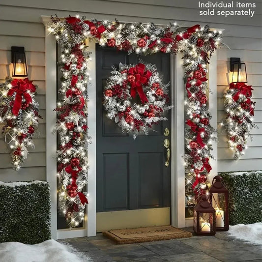 Christmas Wreath Set For Front Door