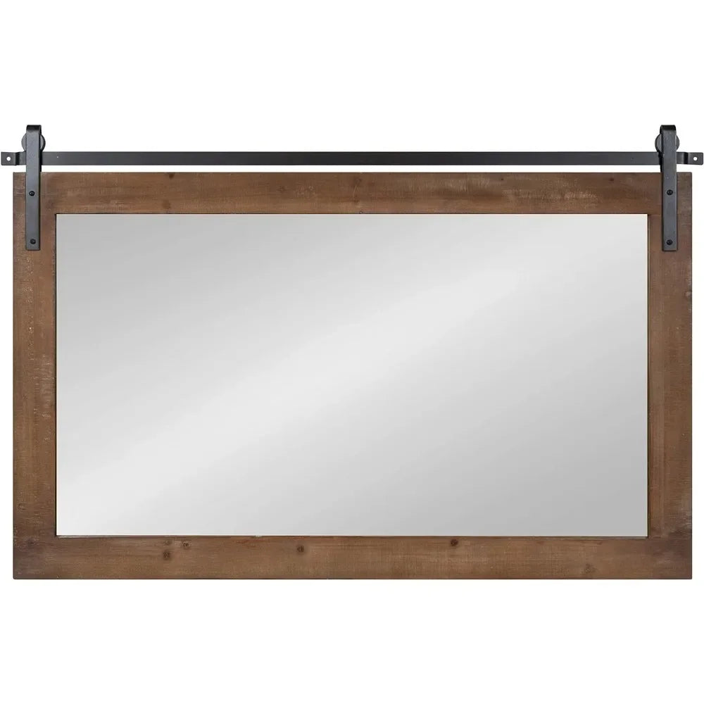 Farmhouse Horizontal Wood Framed Wall Mirror