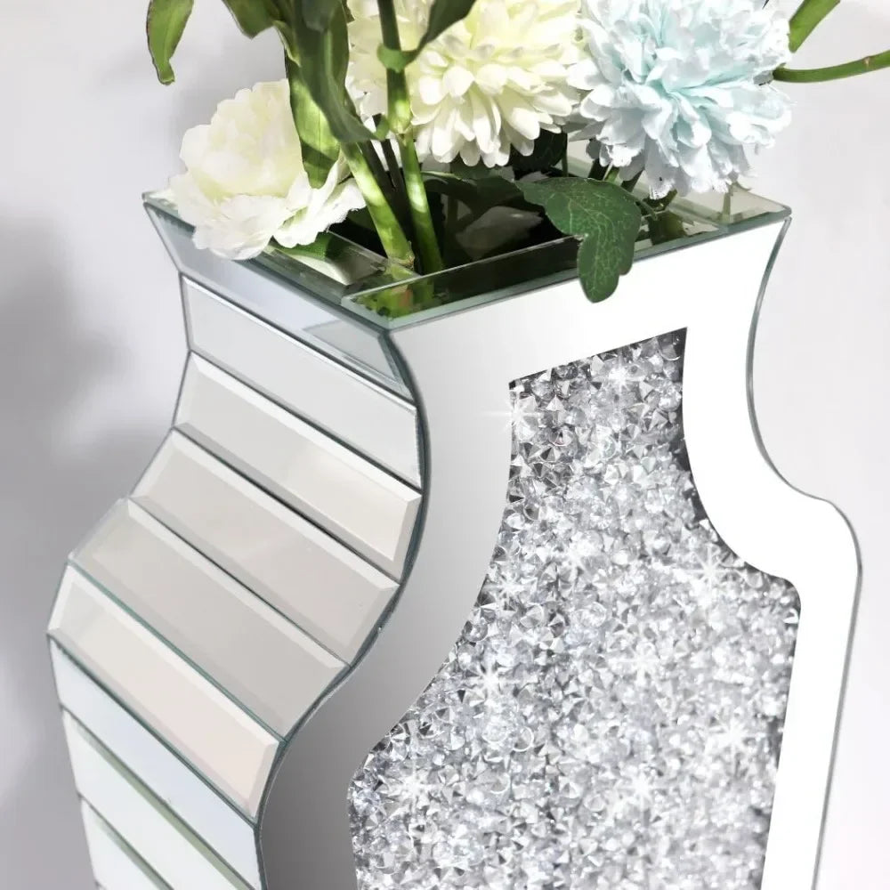 Crystal Silver Glass Decorative Mirror Vase