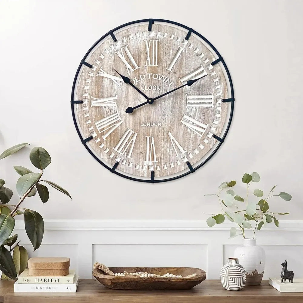 24 Inch Large Farmhouse Wall Clock