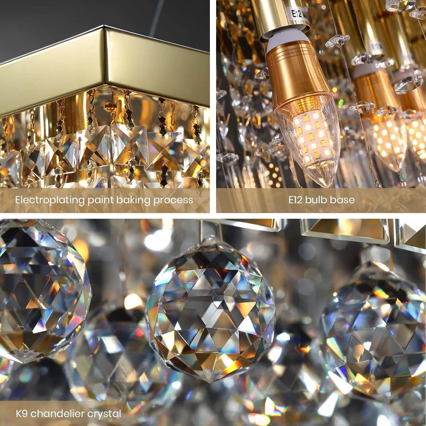 Modern Gold Crystal Chandelier