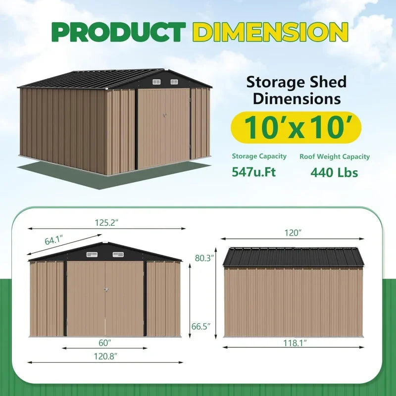 10x10 FT Outdoor Storage Shed