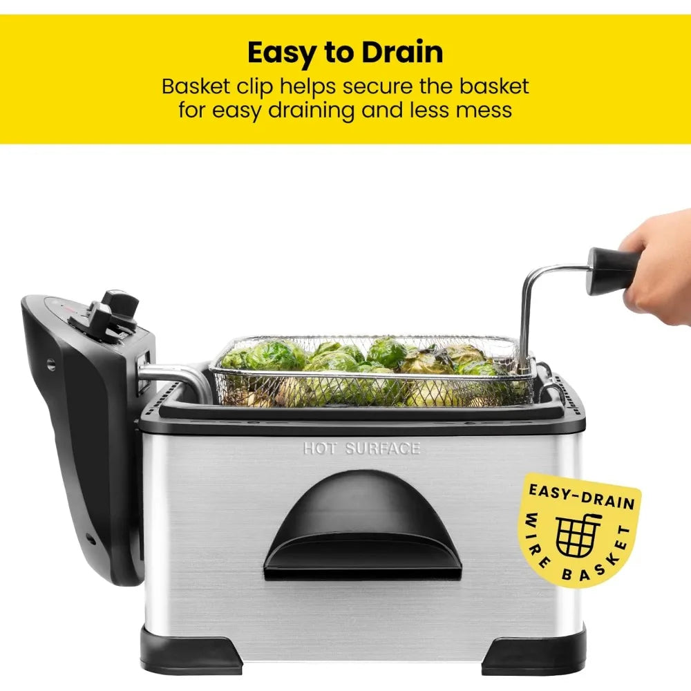 4.5 Liter Electric Deep Fryer W/Basket Strainer