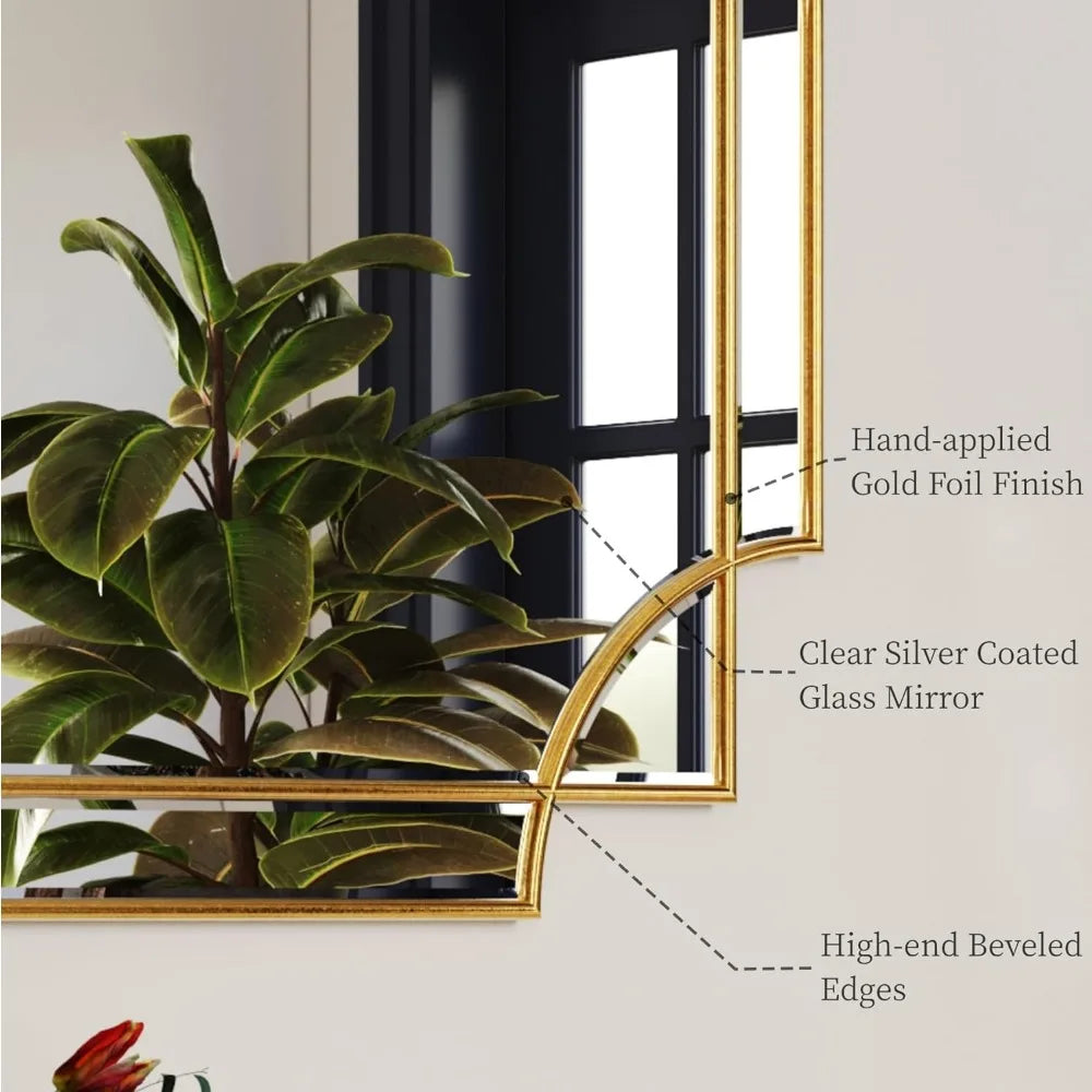 32"x48" Large Gold Mirror for Wall