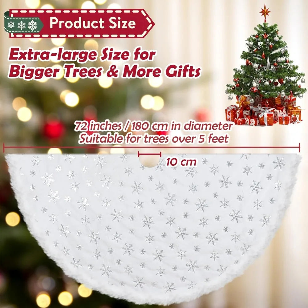 Silver Snowflake Christmas Tree Skirt