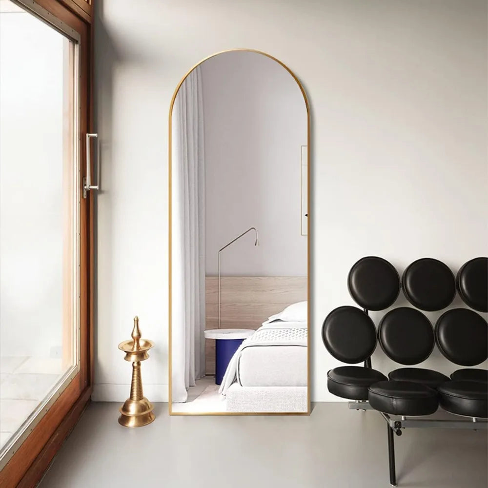 64''x21'' Arched Full Length Mirror with Stand