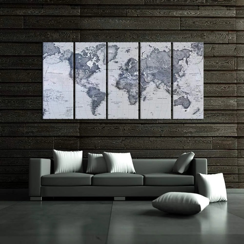 5 Pieces Vintage World Map