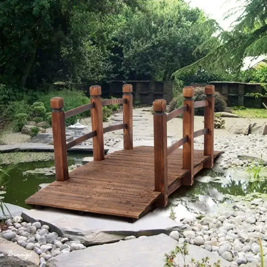 US 5FT/3.3FT Wooden Bridge Stained Finish