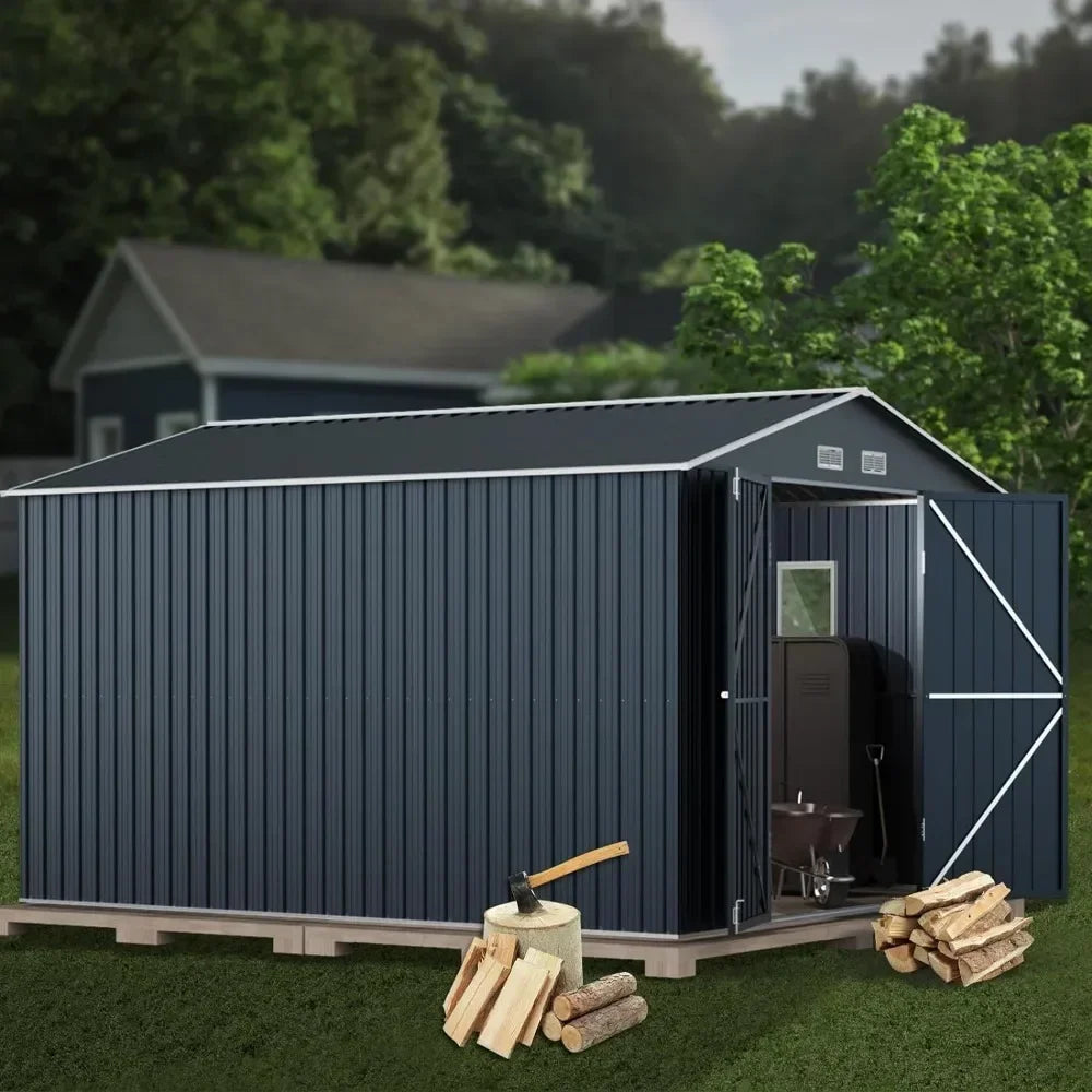 10X12X7.5 FT outdoor steel storage shed