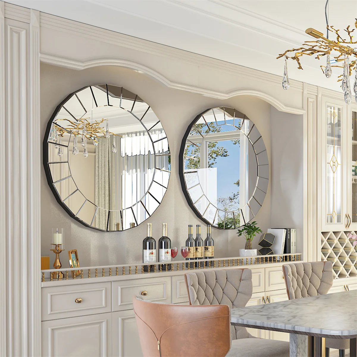 Large Round Decorative Mirror