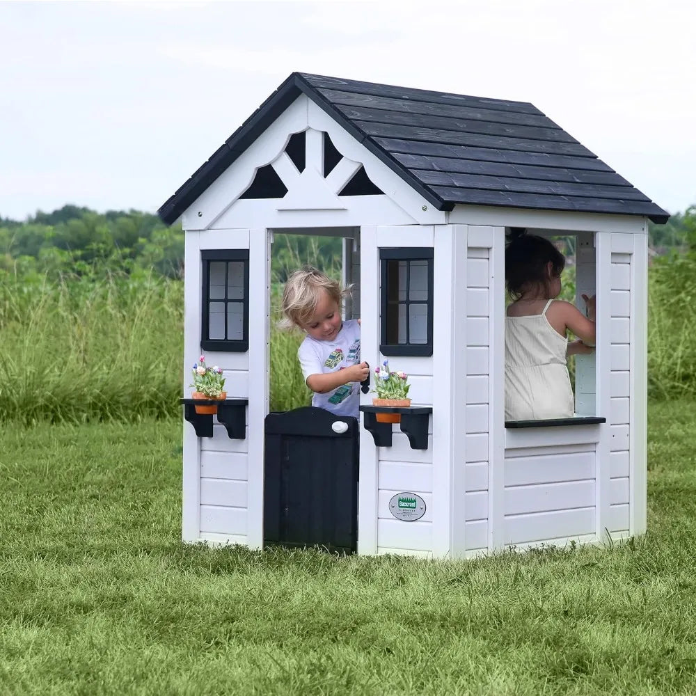 White Modern Outdoor Wooden Playhouse