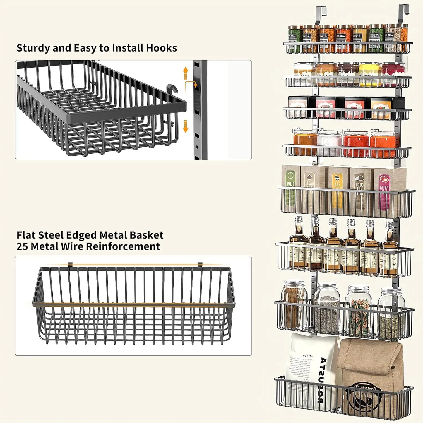 8-Tier Over The Door Pantry Organizer