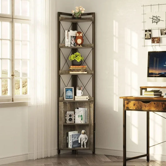 Corner 5-Tier Bookshelf Stand