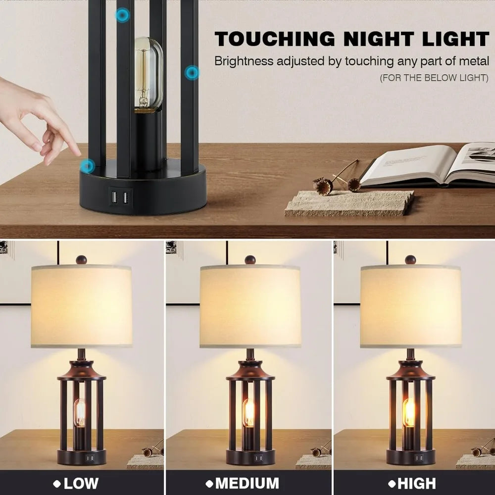 Touch Control Farmhouse Table Lamps