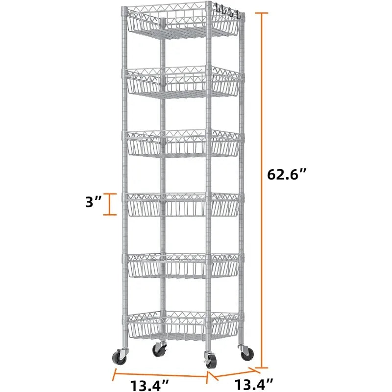 6 Tier Wire Shelving Unit with Baskets