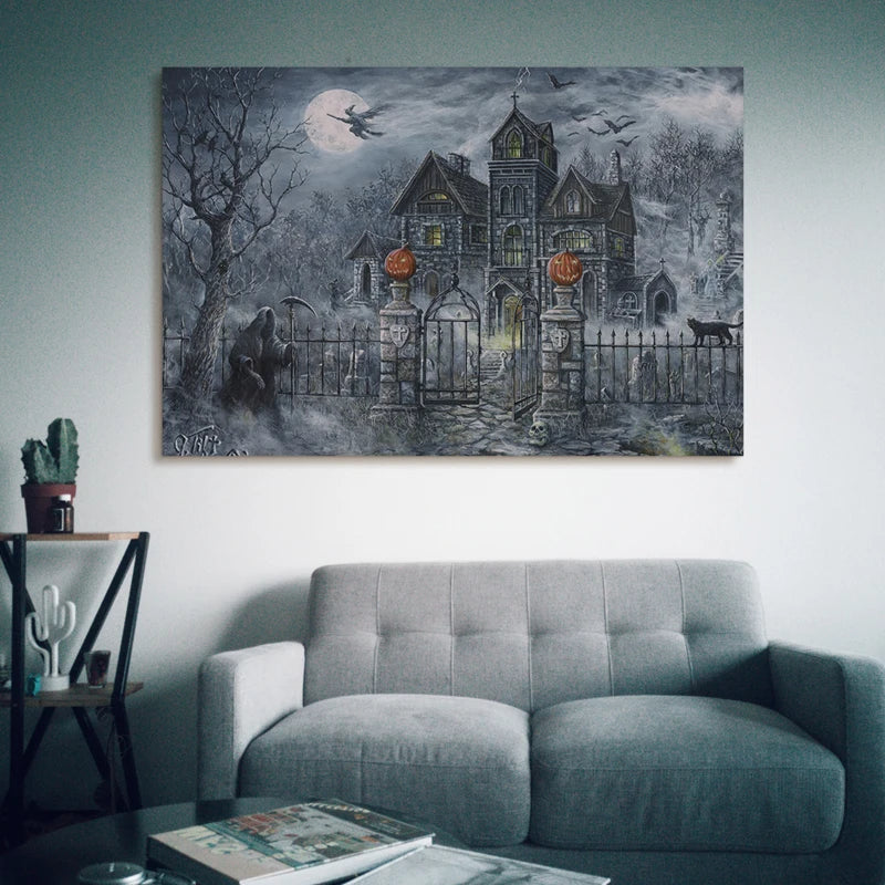 Halloween framed canvas wall art