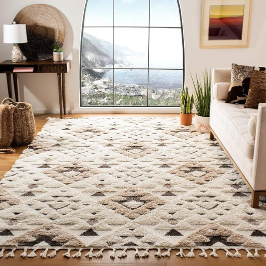 Moroccan Tassel Shag Collection Area Rug