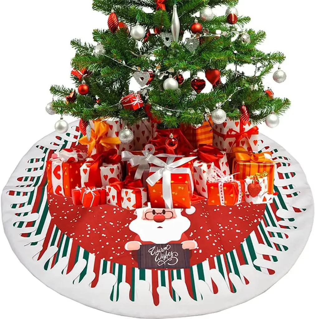 Santa Pattern Christmas Tree Skirt