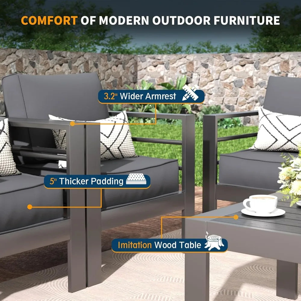 7 Pieces Aluminum Patio Furniture Set