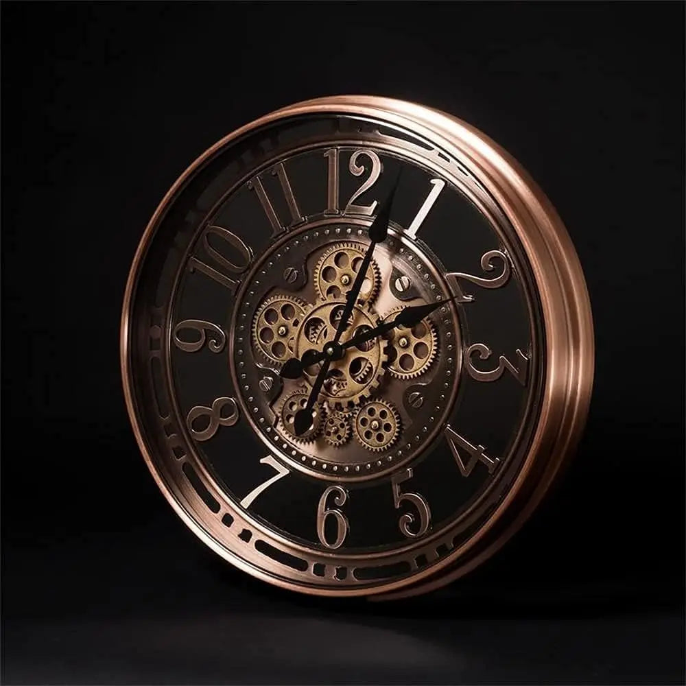 21 Inch Industrial Big Metal Gold Wall Clock