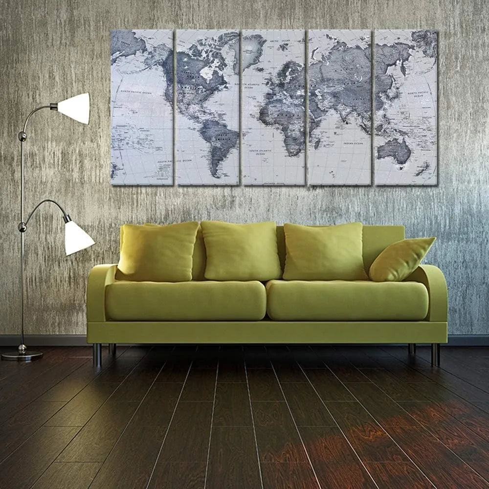 5 Pieces Vintage World Map