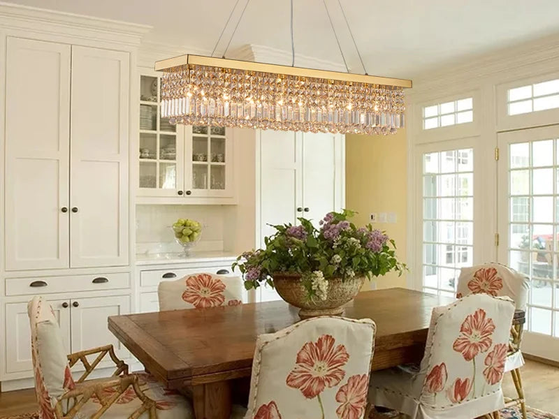 Modern Gold Crystal Chandelier