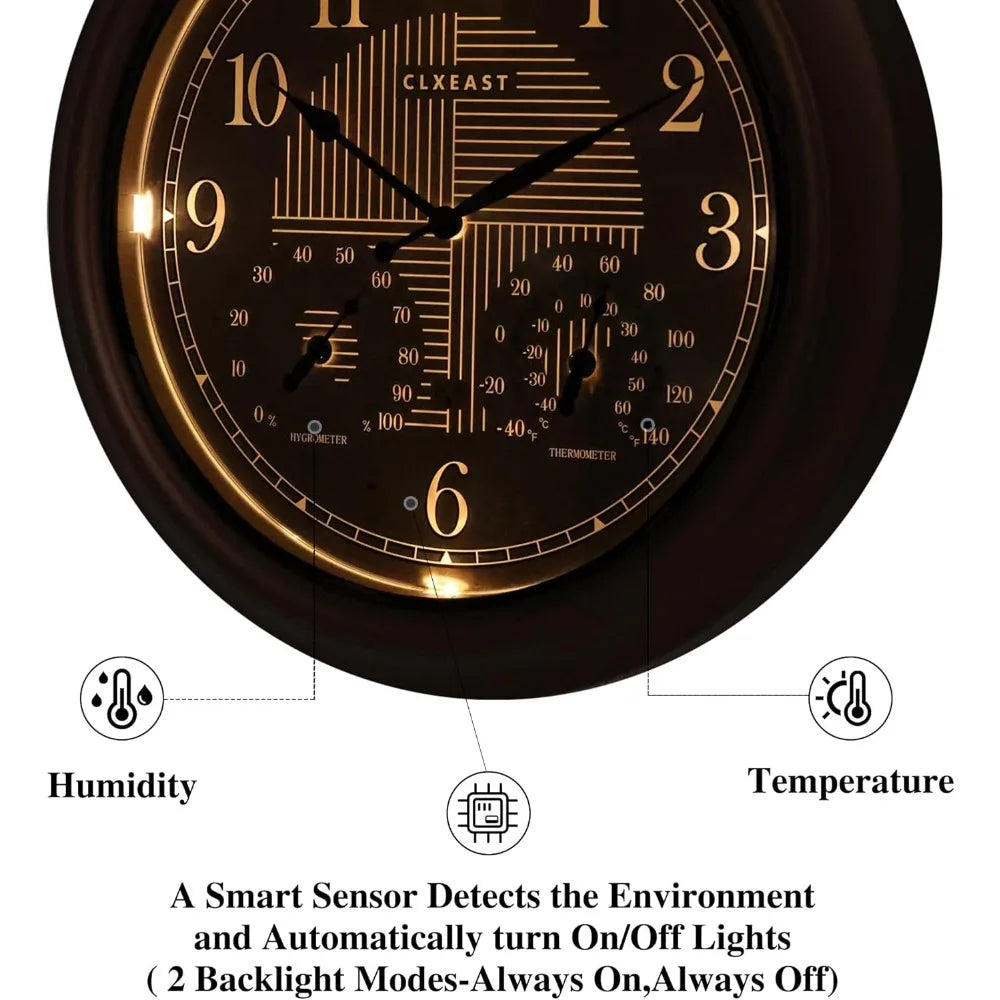 Illuminated Outdoor Indoor  Wall Clock