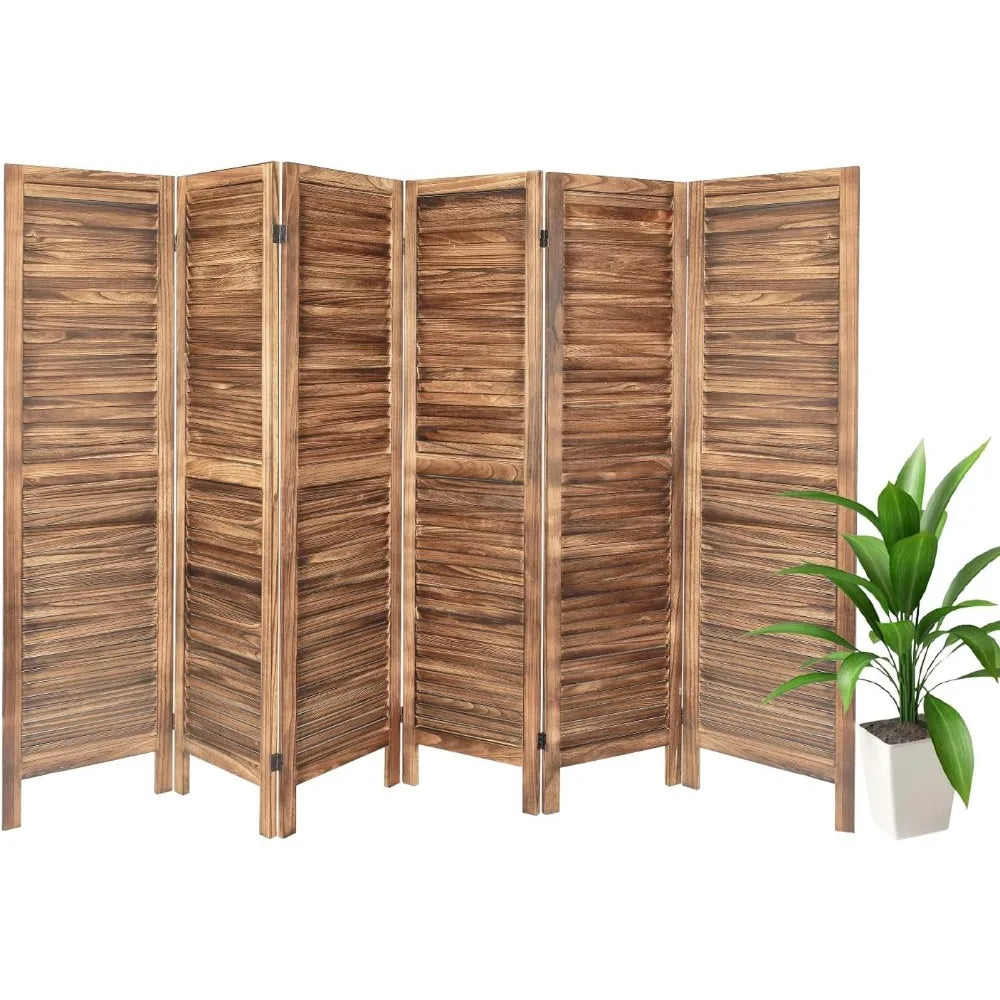 6 Panel Wood Room Screen Divider