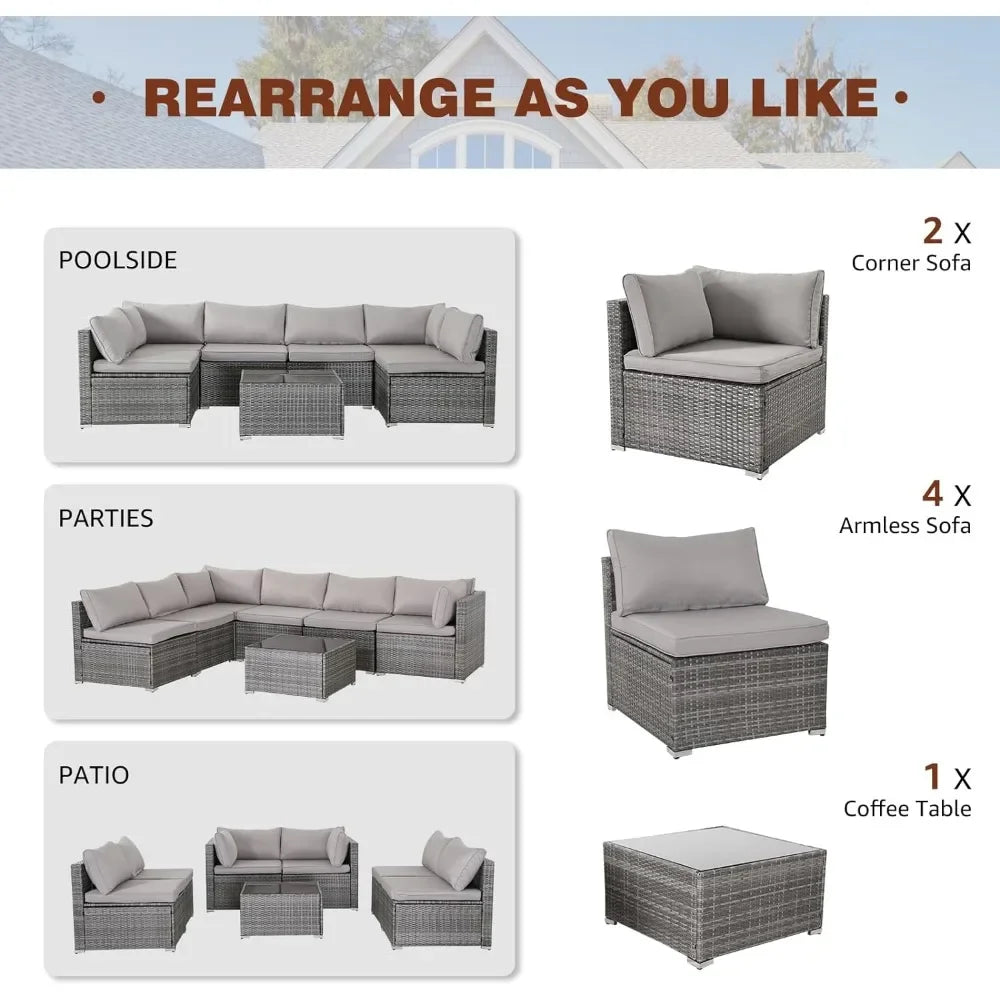 7 Pieces Patio Furniture Set