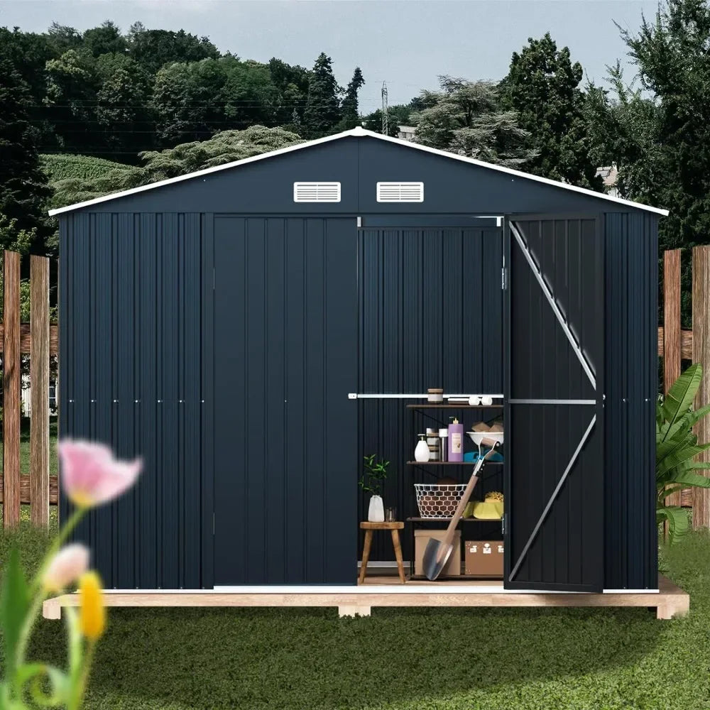 10X12X7.5 FT outdoor steel storage shed