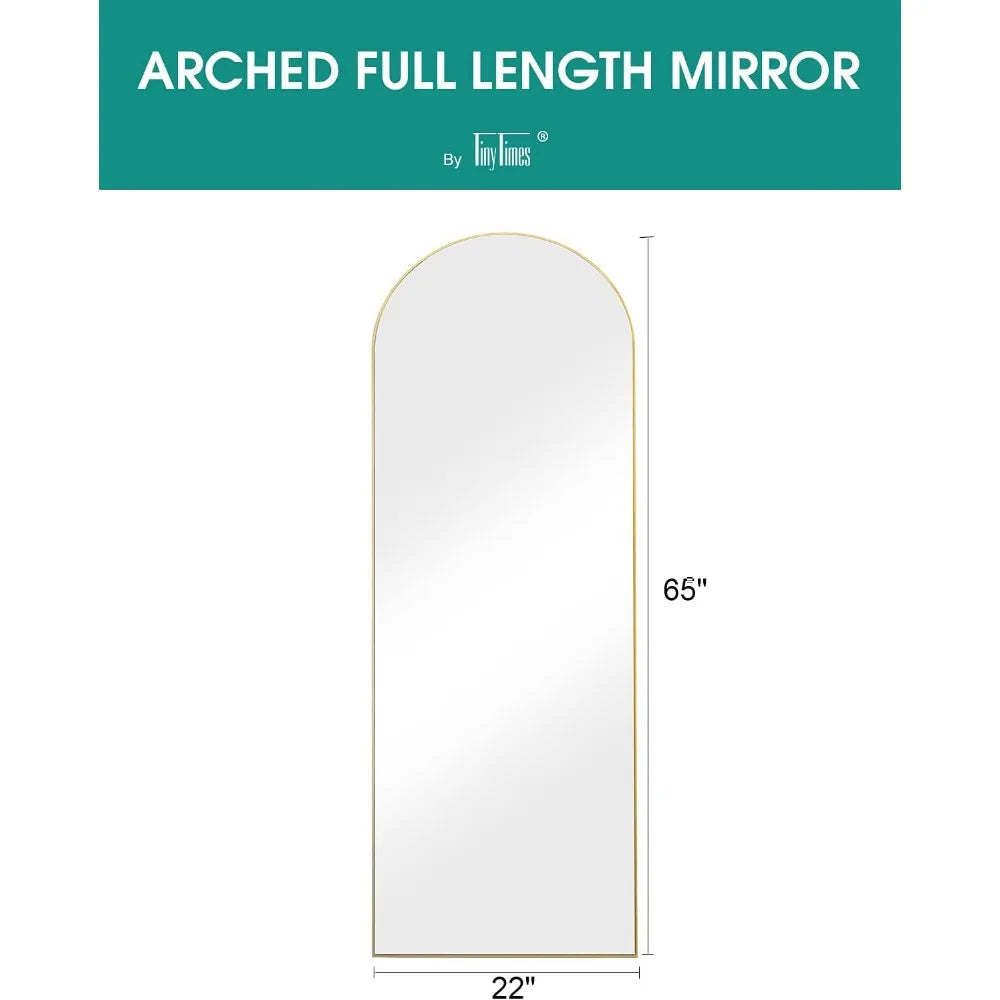 64''x21'' Arched Full Length Mirror with Stand