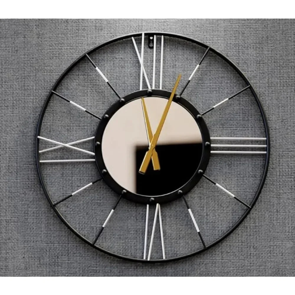 Metal Frame Big Silent Non Ticking Clock