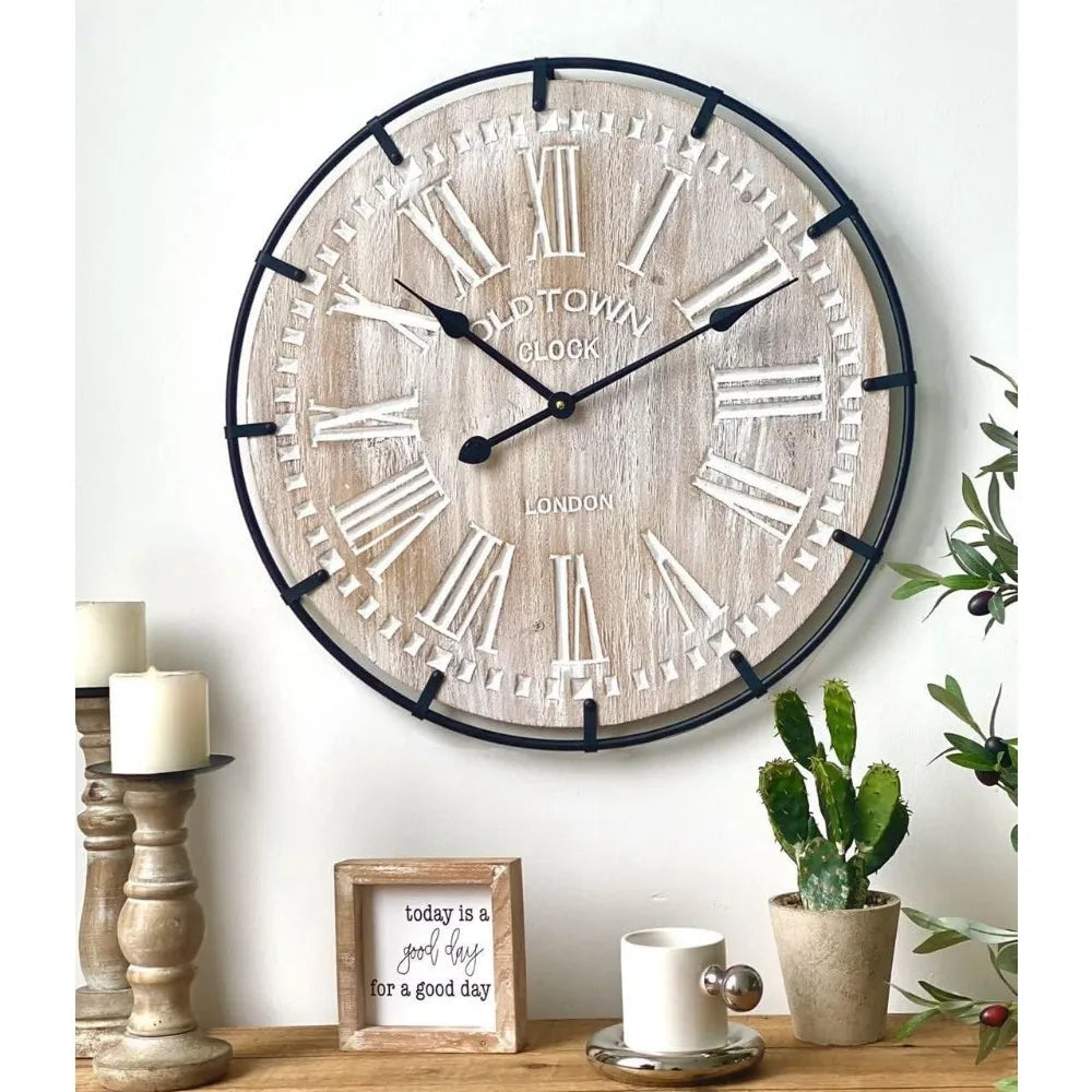 24 Inch Large Farmhouse Wall Clock