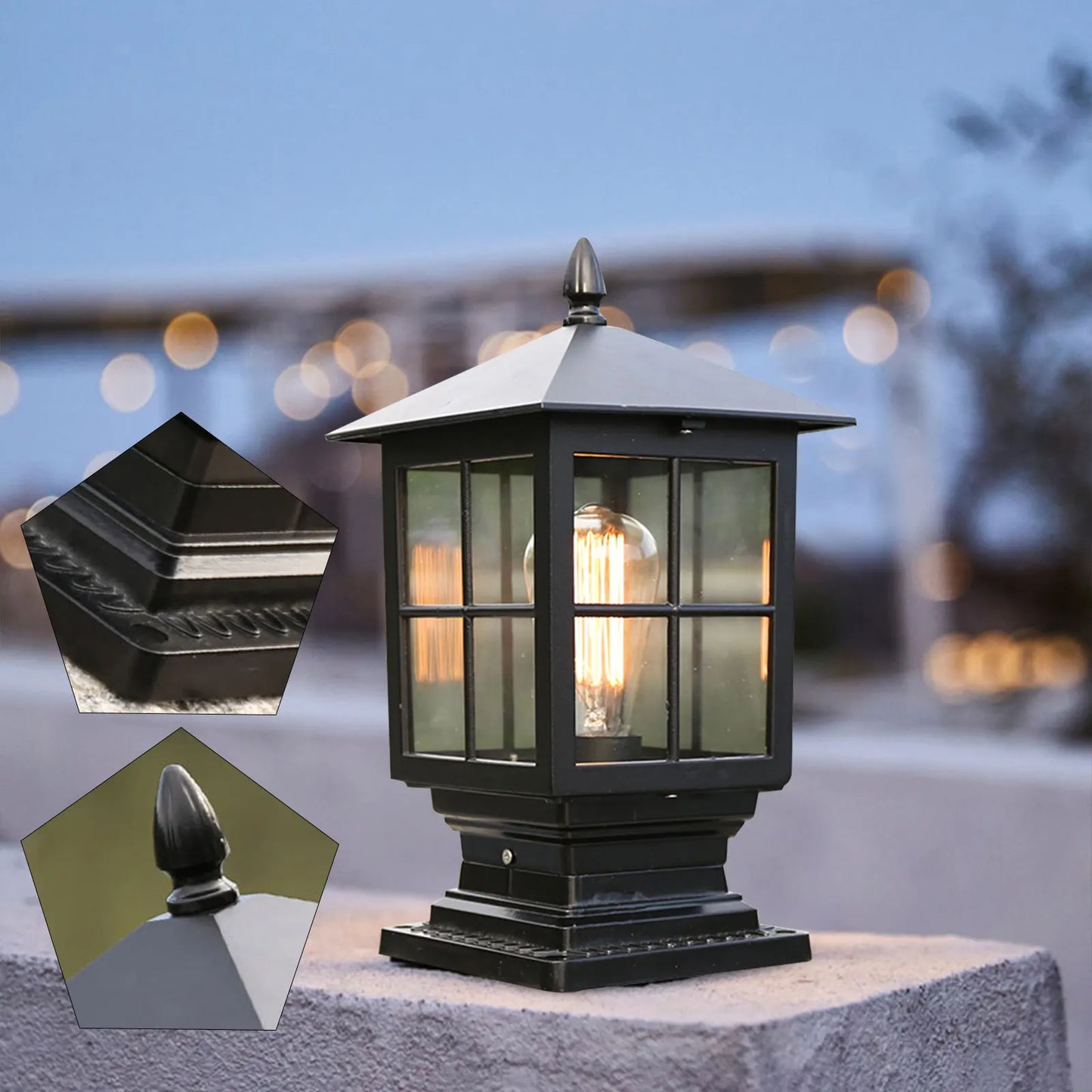 Outdoor Waterproof Post Light Villa Column Lamp