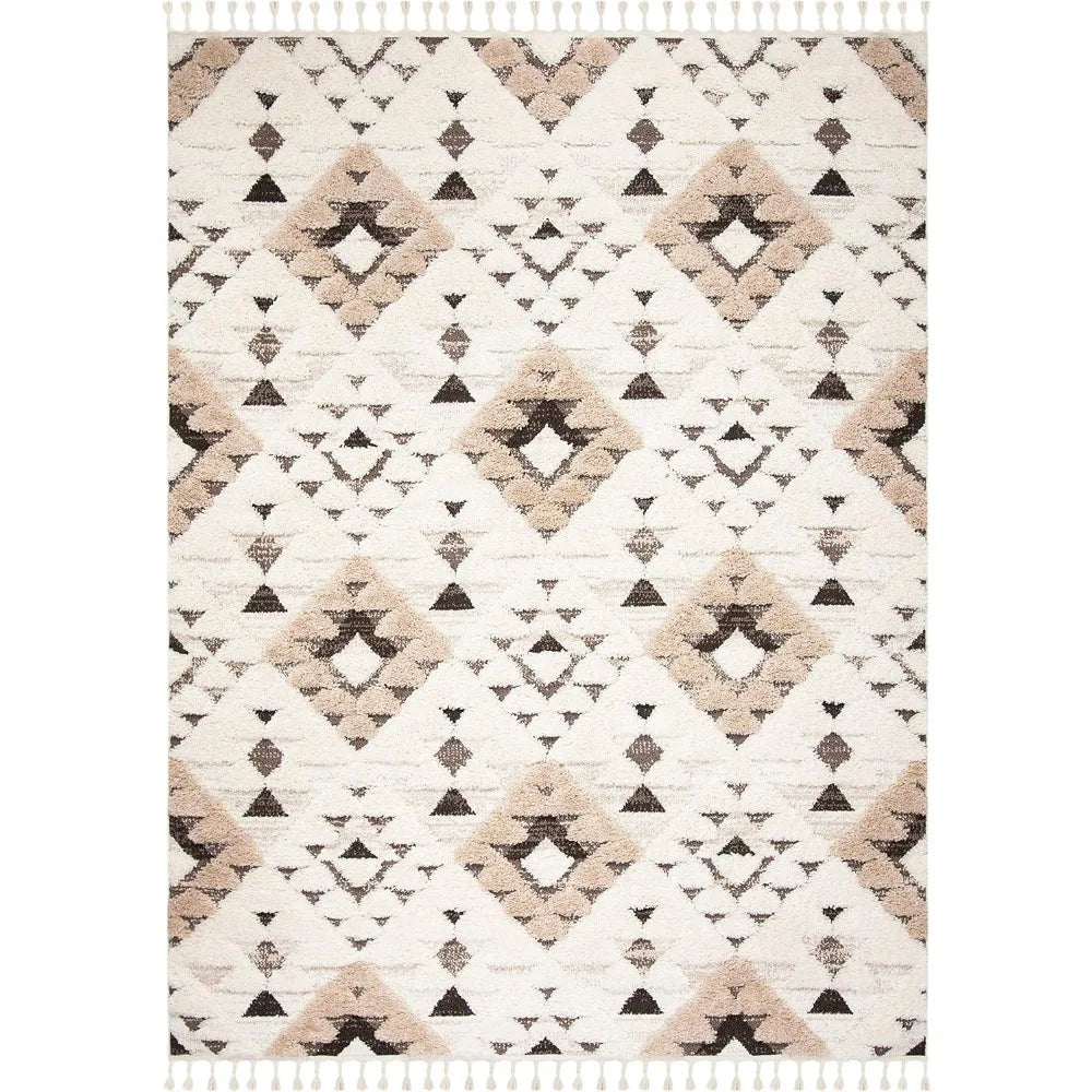 Moroccan Tassel Shag Collection Area Rug