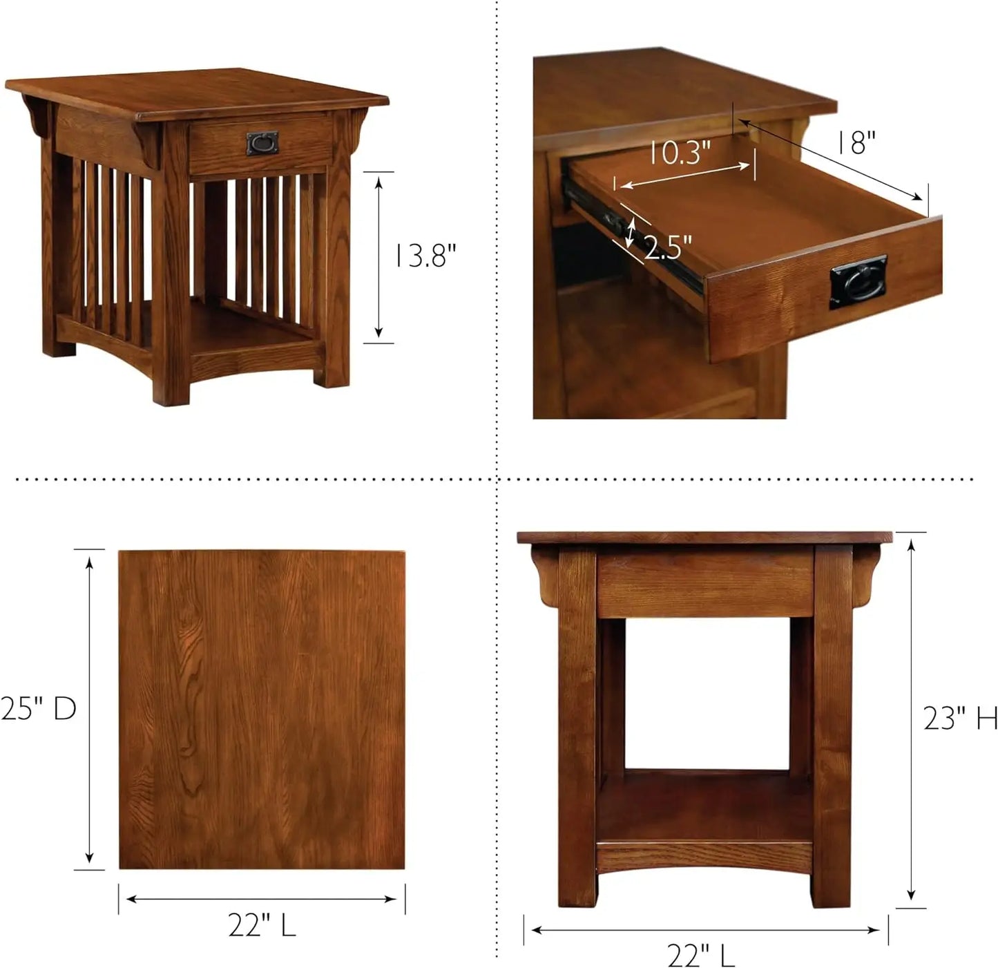 Solid Wood, End Table with Drawer