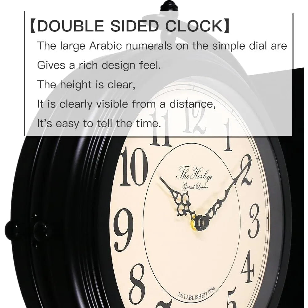 16-Inch Double Sided Metal Wall Clock