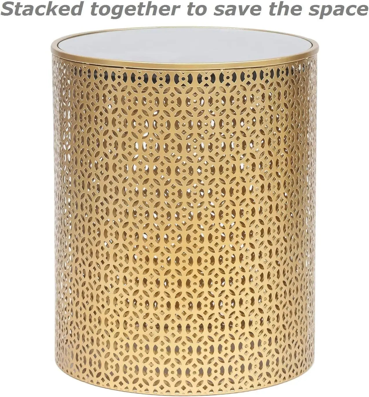 Gold Nesting Round Side End Tables