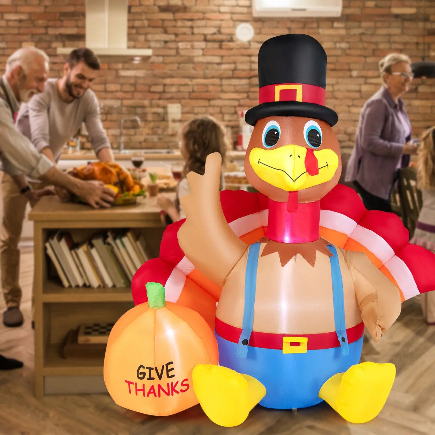 Inflatable Turkey with Pumpkin