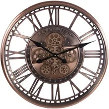 21 Inch Industrial Big Metal Gold Wall Clock