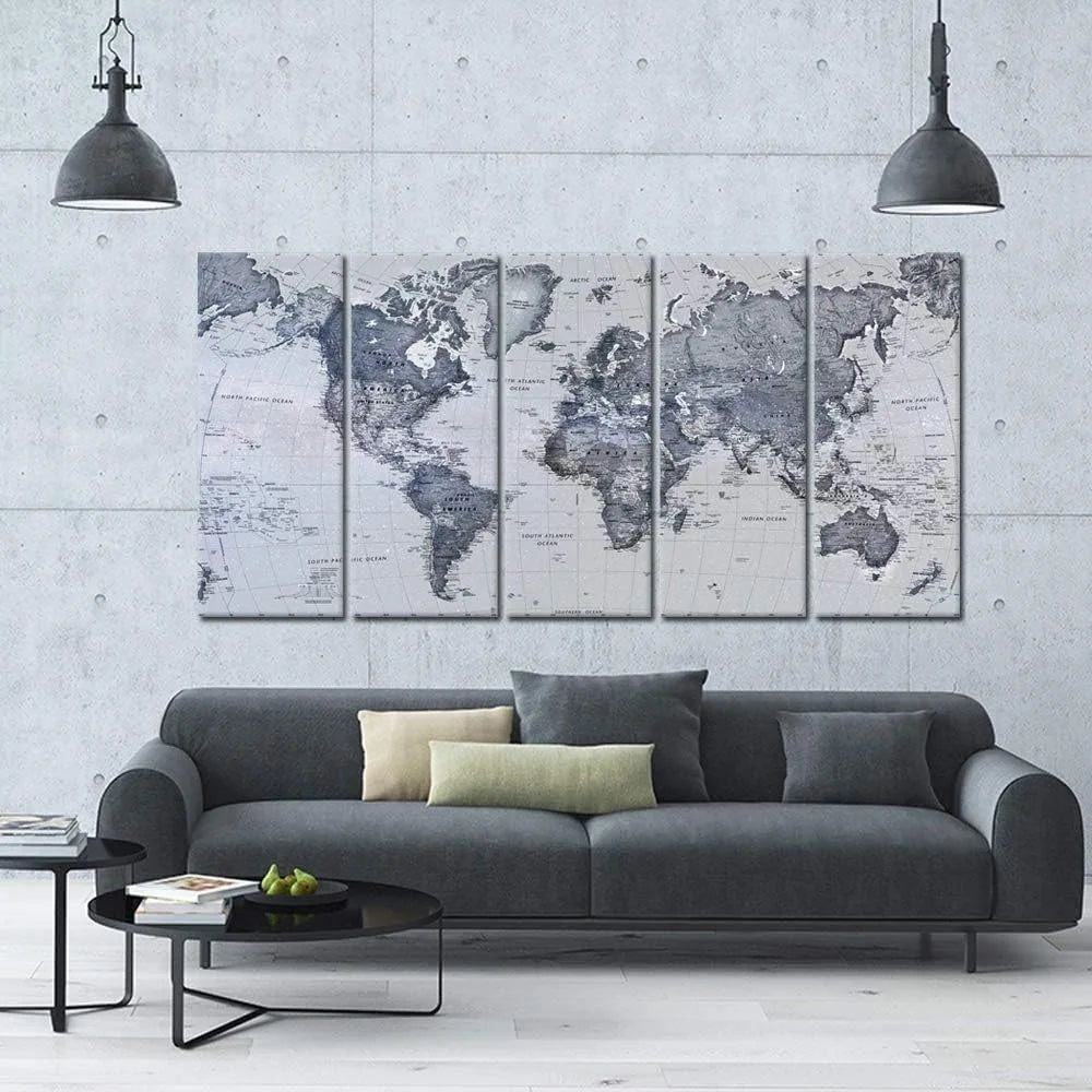 5 Pieces Vintage World Map