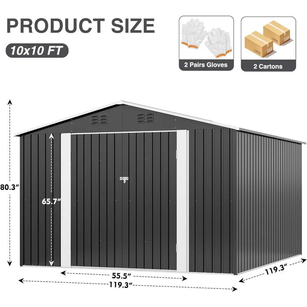 10x10 FT Outdoor Storage Shed