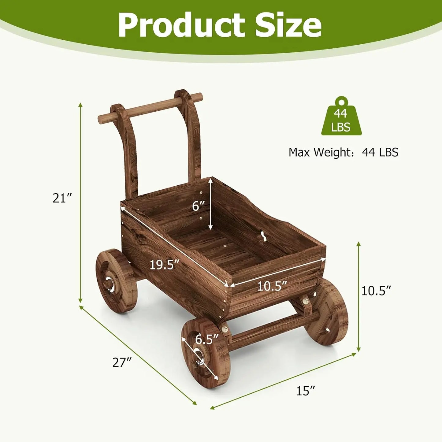 Wooden Wagon Planter Box